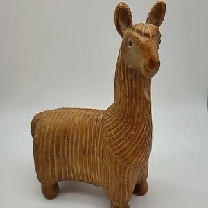 8" Vintage Art Pottery Clay Llama figurine Signed :OR '79 J.S.